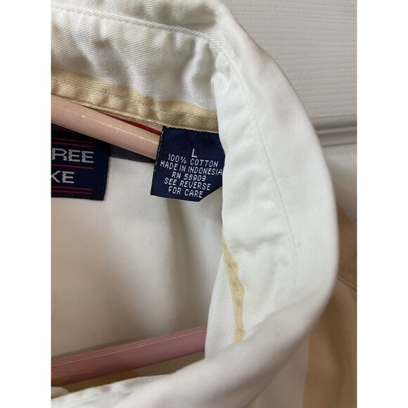 Roundtree & Yorke Shirt Mens Large Yellow Button Down Short Sleeved Striped - Picture 3 of 6